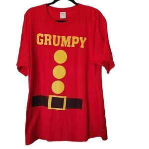 Port and Company Unisex Red Short Sleeve Grumpy T-Shirt Size XL